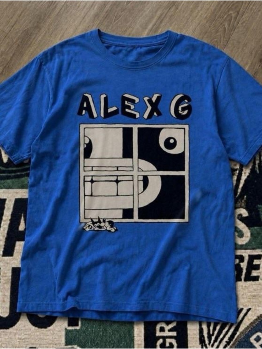 Alex G Blue Abstract Graphic Tee Indie Music Shirt
